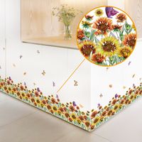 Simple Yellow Painted Flowers Skirting Wall Decoration Stickers main image 1