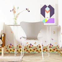 Simple Yellow Painted Flowers Skirting Wall Decoration Stickers main image 4