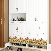 Simple Yellow Painted Flowers Skirting Wall Decoration Stickers main image 6