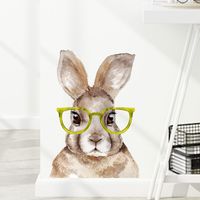 New Cartoon Rabbit Wearing Glasses Decorative Wall Stickers main image 3