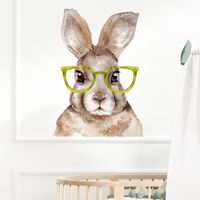 New Cartoon Rabbit Wearing Glasses Decorative Wall Stickers main image 4