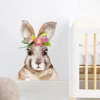 New Cartoon Rabbit Wearing A Wreath Decorative Wall Stickers main image 1