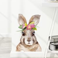 New Cartoon Rabbit Wearing A Wreath Decorative Wall Stickers main image 5