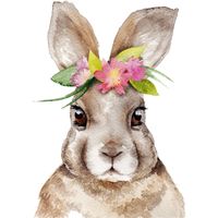 New Cartoon Rabbit Wearing A Wreath Decorative Wall Stickers main image 6