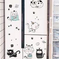 Cartoon Naughty Kitty Children's Bedroom Decorative Wall Sticker main image 3