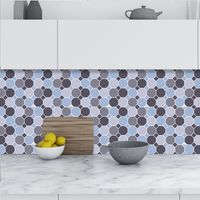 Fashion Gray And Blue Lattice Tile Decoration Wall Stickers main image 2