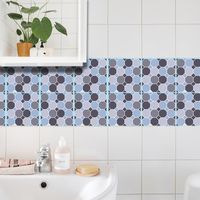 Fashion Gray And Blue Lattice Tile Decoration Wall Stickers main image 3