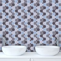 Fashion Gray And Blue Lattice Tile Decoration Wall Stickers main image 4