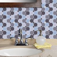 Fashion Gray And Blue Lattice Tile Decoration Wall Stickers main image 5