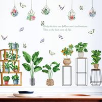 New Green Plant Turtle Leaf Potted Pendant Decorative Wall Sticker main image 5