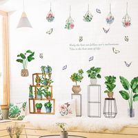 New Green Plant Turtle Leaf Potted Pendant Decorative Wall Sticker main image 6