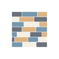Fashion Blue And Yellow Striped Tile Wall Floor Decoration Stickers main image 6