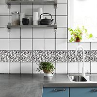 Retro Black And White Pattern Tile Wall Floor Decoration Stickers main image 3