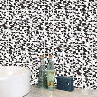 Retro Black And White Pattern Tile Wall Floor Decoration Stickers main image 4