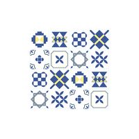 Fashion Blue White Geometric Tile Decoration Wall Stickers main image 6