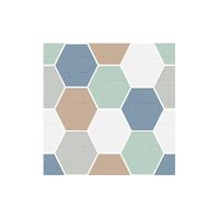 Simple Blue And Green Hexagon Lattice Tile Wall Stickers main image 6
