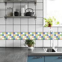 Fashion Contrast Color Square Lattice Tile Wall Stickers main image 3