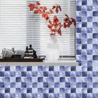 Fashion Rendering Purple Lattice Tile Decoration Wall Stickers main image 4