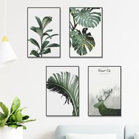 Simple Tropical Green Plant Leaf Flat Rectangular Photo Frame Wall Sticker main image 1