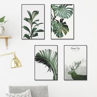 Simple Tropical Green Plant Leaf Flat Rectangular Photo Frame Wall Sticker main image 4