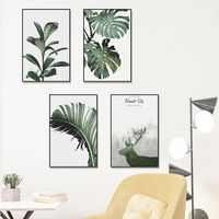 Simple Tropical Green Plant Leaf Flat Rectangular Photo Frame Wall Sticker main image 5