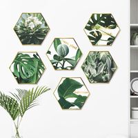 Fashion Green Plant Turtle Back Leaf Photo Frame Bedroom Wall Sticker main image 2