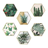 Simple Green Plant Cactus Plane Photo Frame Bedroom Wall Sticker main image 6