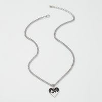Hip Hop Heart Pendent Alloy Necklace main image 4