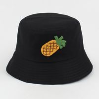 Fashion Pineapple Embroidery Casual Flat Top Sunscreen Basin Hat sku image 1