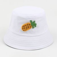 Fashion Pineapple Embroidery Casual Flat Top Sunscreen Basin Hat sku image 2