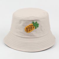 Fashion Pineapple Embroidery Casual Flat Top Sunscreen Basin Hat sku image 3