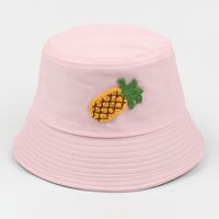 Fashion Pineapple Embroidery Casual Flat Top Sunscreen Basin Hat sku image 5