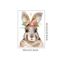 New Cartoon Rabbit Wearing A Wreath Decorative Wall Stickers sku image 1