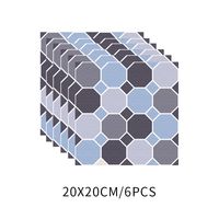 Fashion Gray And Blue Lattice Tile Decoration Wall Stickers sku image 1