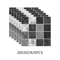 Fashion Contrast Color Black Grey Lattice Tile Wall Stickers sku image 1