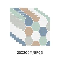 Simple Blue And Green Hexagon Lattice Tile Wall Stickers sku image 1