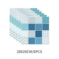 Fashion Contrast Color Geometric Lattice Tile Wall Stickers sku image 1
