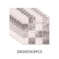 Simple Coffee Color Geometric Lattice Tile Decoration Wall Stickers sku image 1