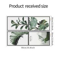 Simple Tropical Green Plant Leaf Flat Rectangular Photo Frame Wall Sticker sku image 1