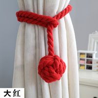 Simple Hand-woven Cotton String Ball Tie-up Curtain Decoration Wholesale sku image 3
