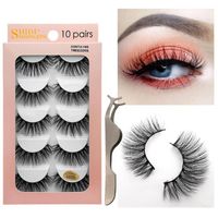 Vente En Gros 10 Paires De Faux Cils De Vison Épais Naturel sku image 3