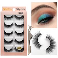 Vente En Gros 10 Paires De Faux Cils De Vison Épais Naturel sku image 4