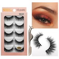 Vente En Gros 10 Paires De Faux Cils De Vison Épais Naturel sku image 5