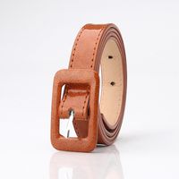 Basic Rectangle Pu Leather Iron Women'S Leather Belts sku image 3