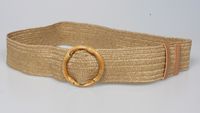 Cinturón Elástico Tejido Elástico Con Hebilla Redonda De Bambú De Estilo Étnico sku image 1