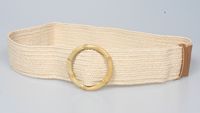 Cinturón Elástico Tejido Elástico Con Hebilla Redonda De Bambú De Estilo Étnico sku image 3