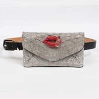 Mode Quaste Strass Lippen Gürteltasche Dekoration Dünner Gürtel sku image 1