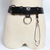 Fashion Casual Pin Buckle Coat Pants Wide Waist Belt sku image 1