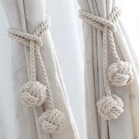 Simple Hand-woven Cotton String Ball Tie-up Curtain Decoration Wholesale main image 1