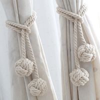 Simple Hand-woven Cotton String Ball Tie-up Curtain Decoration Wholesale main image 2